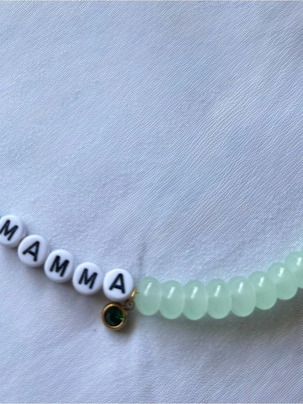 Personalized Green Beaded Necklace